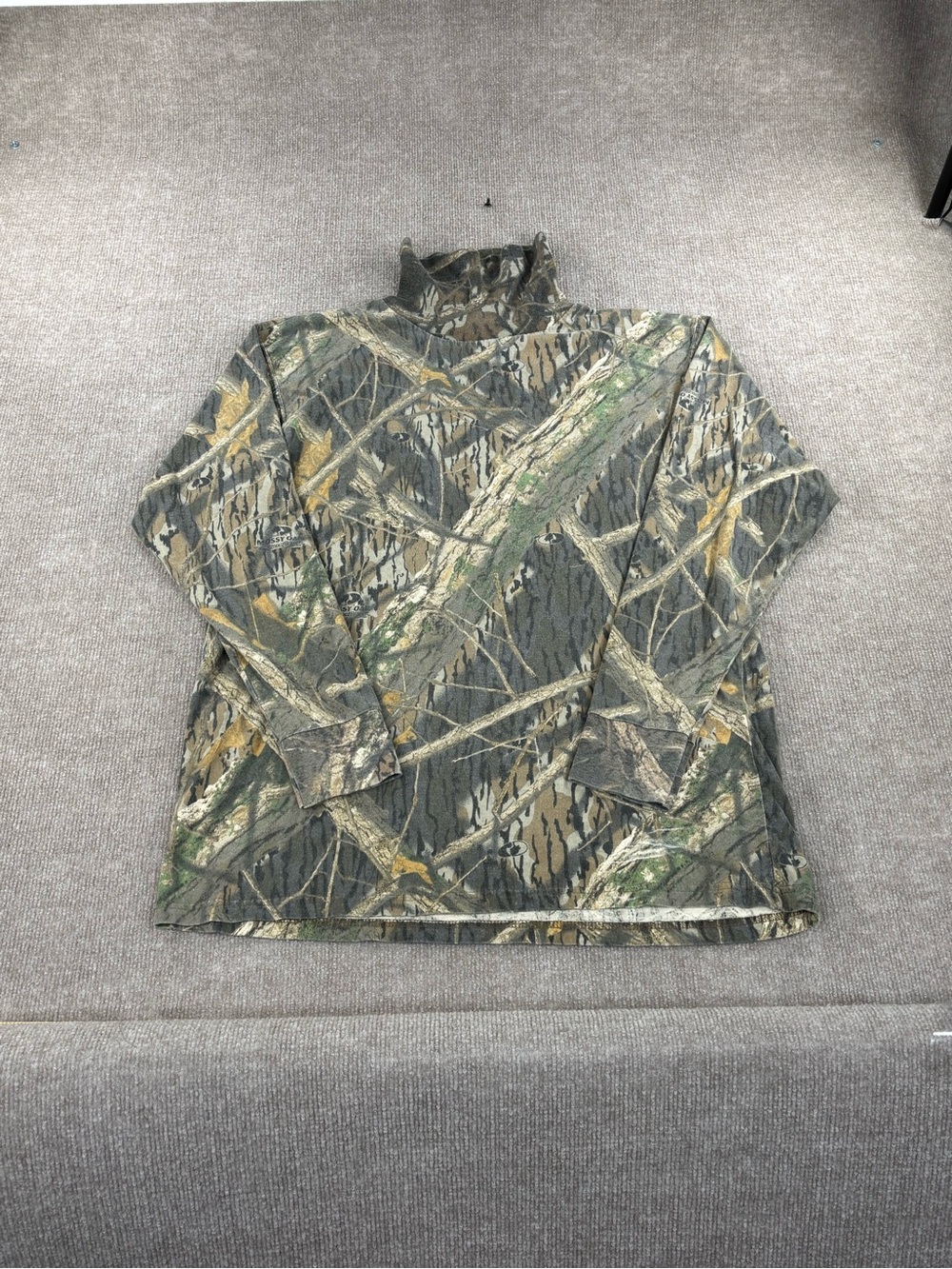 VTG Y2K Mossy Oak Turtleneck Camo Shirt XL Real Tree Hunting Outdoors 90s USA